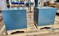St. Charles cube side table - blue with silver trim